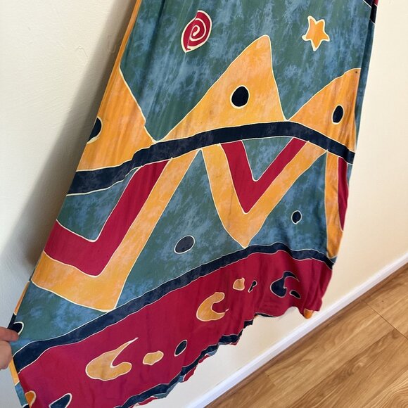 Vtg Womens Endeavor Sleeveless Maxi Dress S/M Colorful Geometric Pattern Boho - Picture 7 of 8